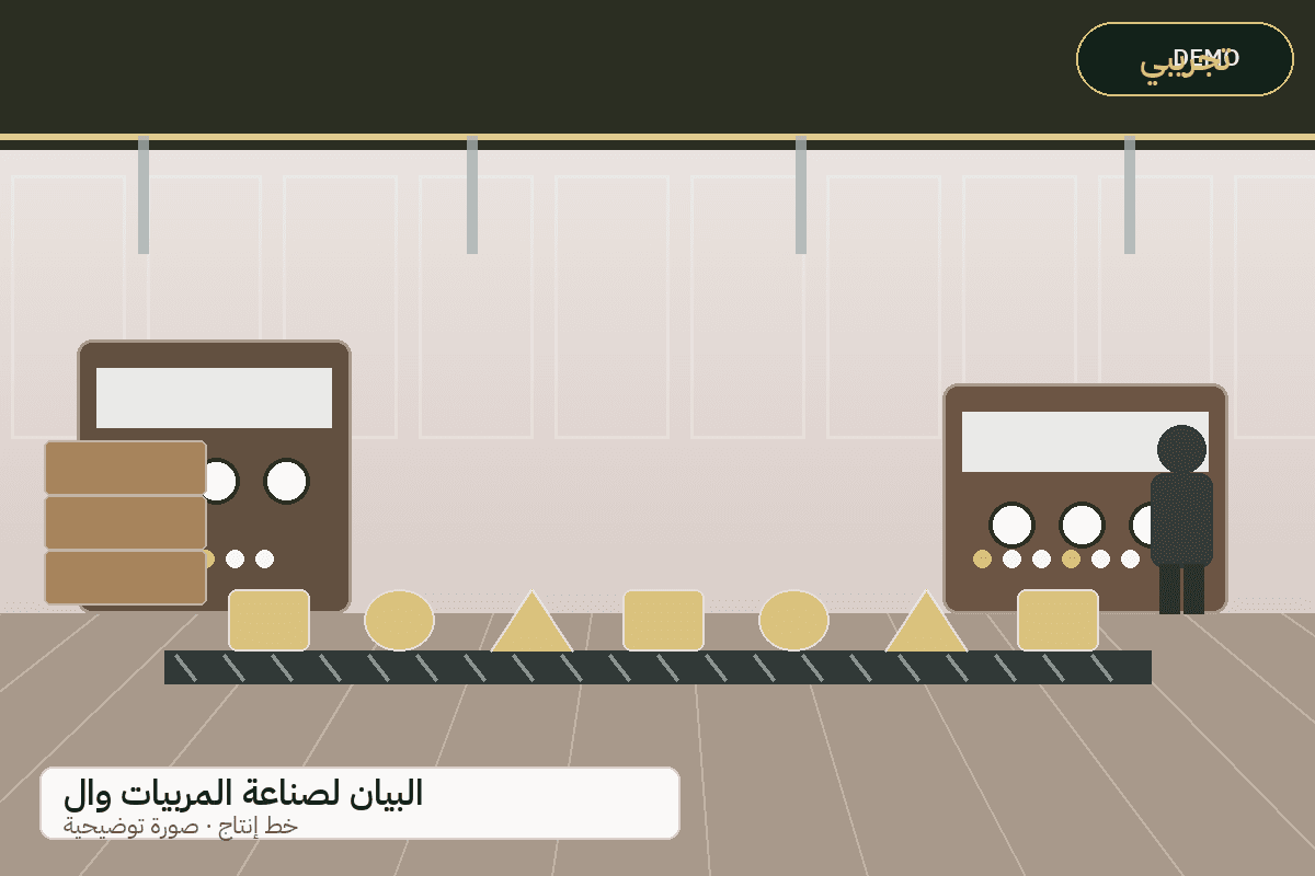 Demo production-line illustration — Al-Bayan jams and molasses