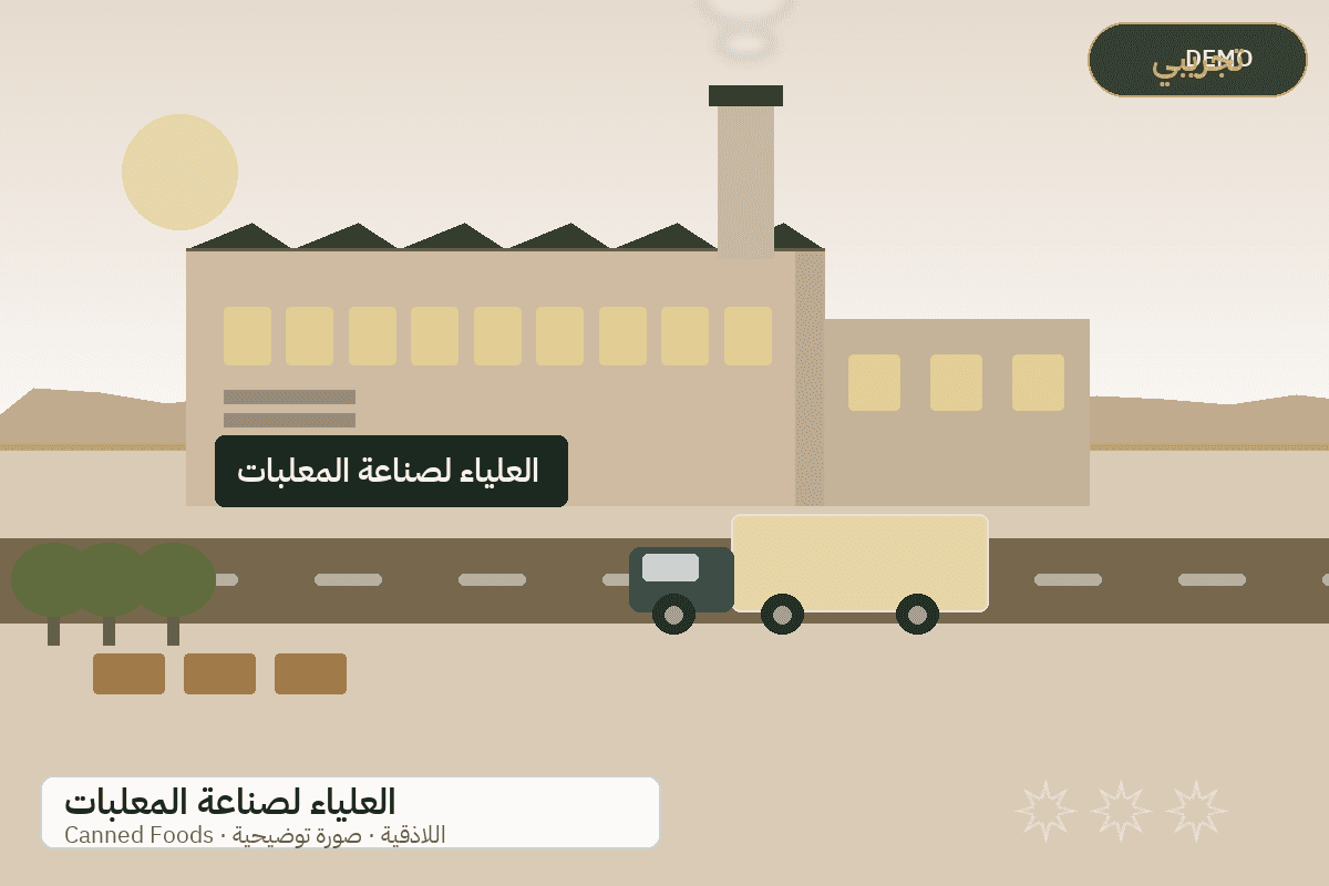Demo facility illustration — Al-Alya canned foods