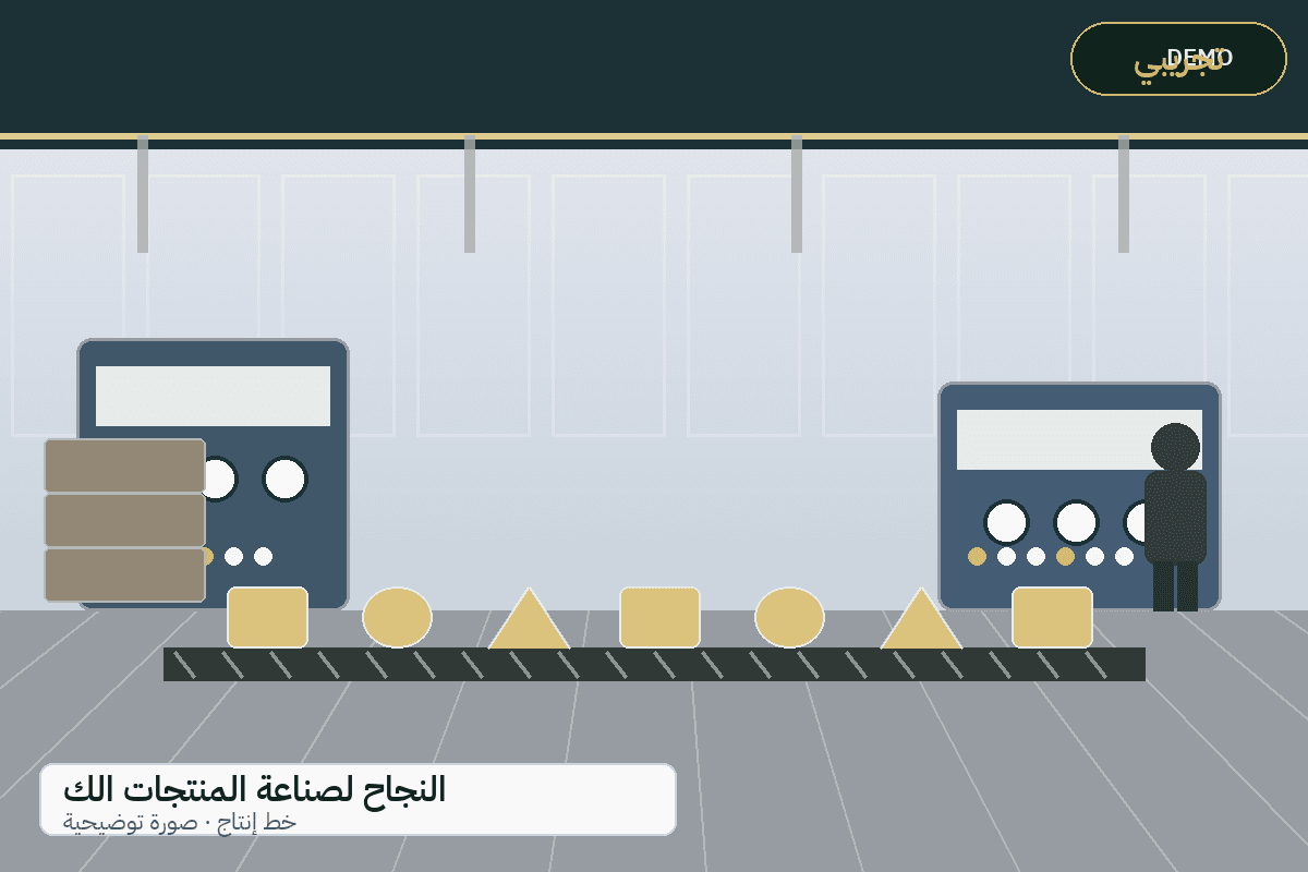 Demo production-line illustration — Al-Najah electrical products