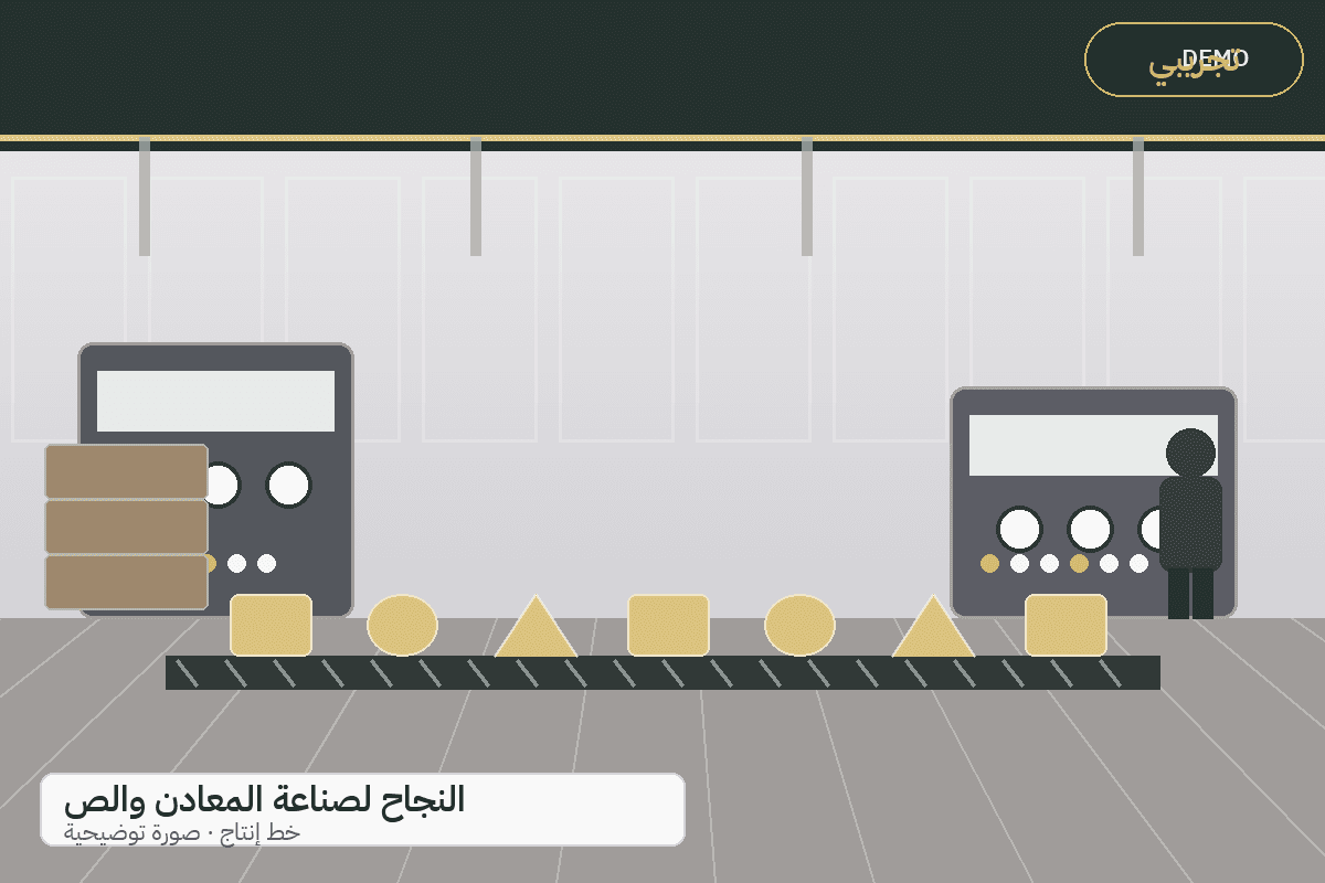 Demo production-line illustration — Al-Najah metal products
